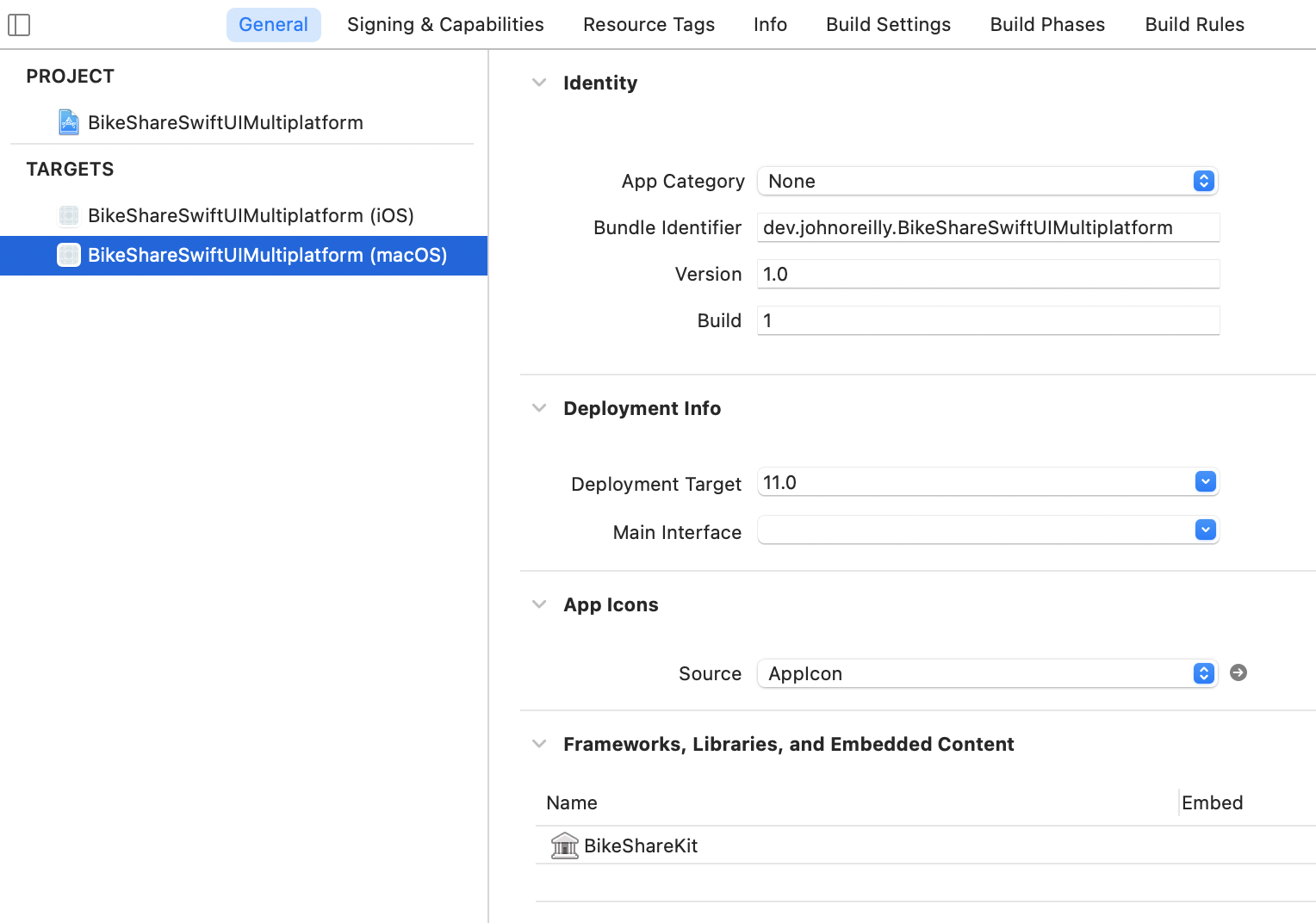 Xcode: add package to macos target