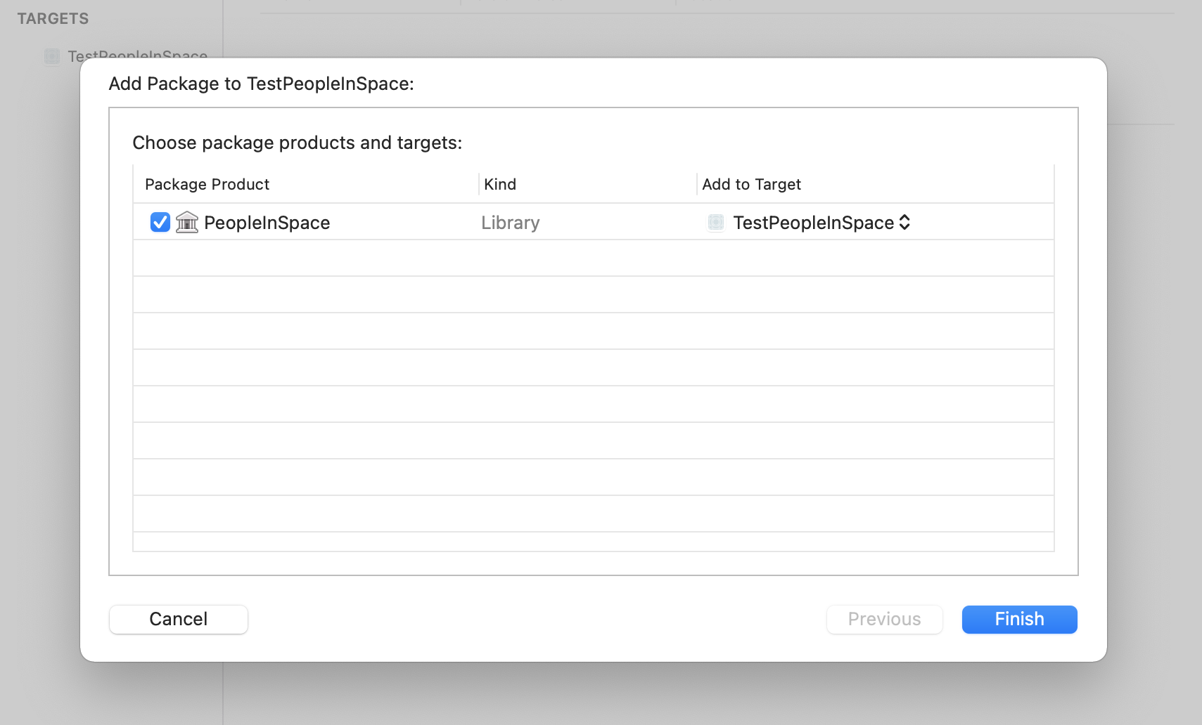 XCode package Screenshot2